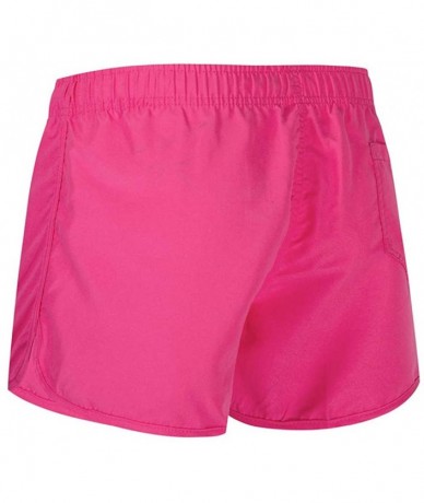 Trunks Men's Swim Trunks Summer Drawstring Splicing Swimming Trousers Beach Surfing Shorts（10+Color） - Watermelon Red - C118S...