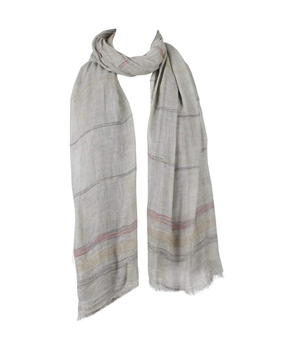 Cover-Ups Womens Lightweight Fashion Scarves Colorful Print Large Thin Scarf Shawl Head Scarf Wrap - 09 Gray - CV18S0Z9GWQ $2...