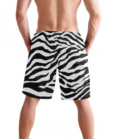 Trunks Colorful Leopard South Carolina Men's Swim Trunks Beach Shorts with Pockets - Zebra Stripe - CD18Q3XCYSI $50.95