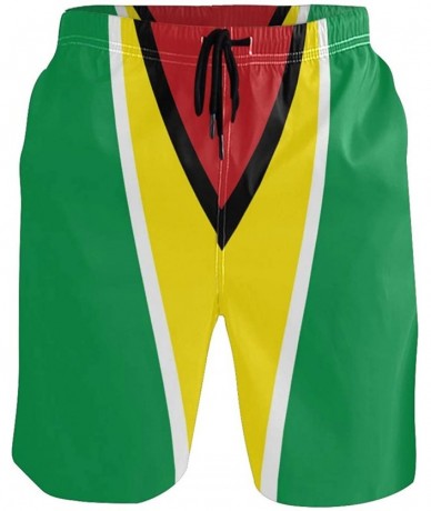 Board Shorts Men's Quick Dry Swim Trunks with Pockets Beach Board Shorts Bathing Suits - Guyana Flag - CK195W4C9IY $48.34