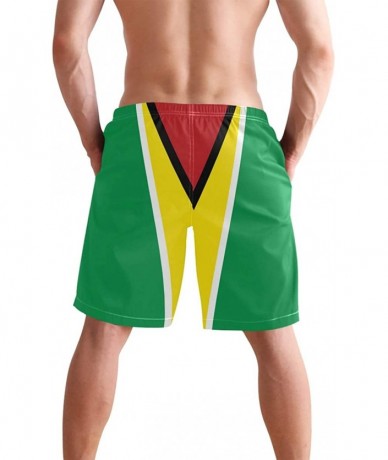 Board Shorts Men's Quick Dry Swim Trunks with Pockets Beach Board Shorts Bathing Suits - Guyana Flag - CK195W4C9IY $48.34