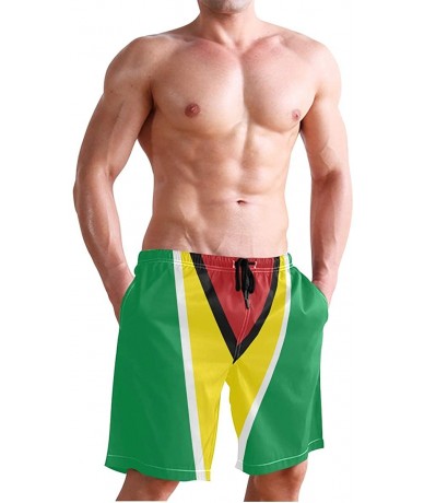 Board Shorts Men's Quick Dry Swim Trunks with Pockets Beach Board Shorts Bathing Suits - Guyana Flag - CK195W4C9IY $48.34