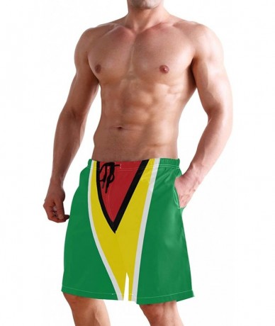 Board Shorts Men's Quick Dry Swim Trunks with Pockets Beach Board Shorts Bathing Suits - Guyana Flag - CK195W4C9IY $48.34