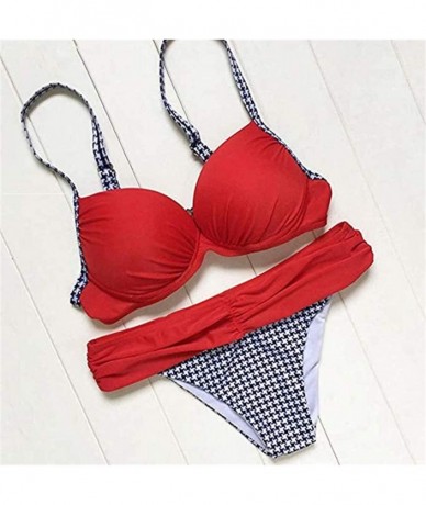 Sets Women Push Up Bikini Two Piece Swimsuits Padded Swimwear Bathing Suits - Red - C5199S90U8Z $31.62