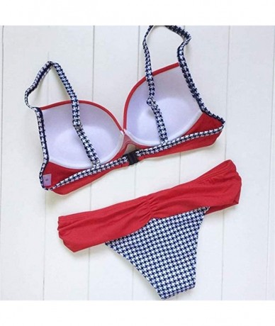 Sets Women Push Up Bikini Two Piece Swimsuits Padded Swimwear Bathing Suits - Red - C5199S90U8Z $31.62