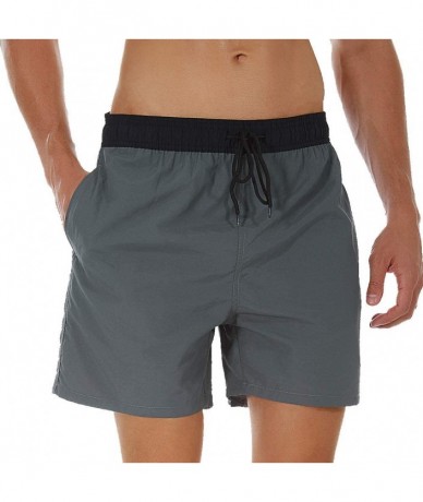 Board Shorts Men's Swim Trunks Quick Dry Beach Shorts with Pockets - Grey-h - C3196ATWRTG $33.25