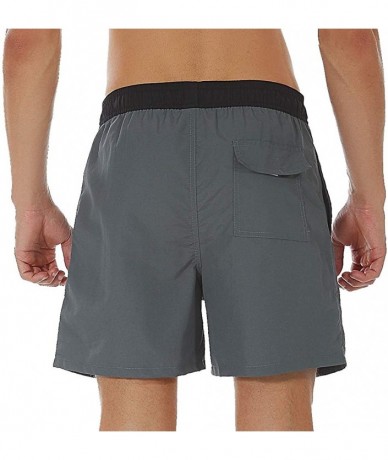 Board Shorts Men's Swim Trunks Quick Dry Beach Shorts with Pockets - Grey-h - C3196ATWRTG $33.25