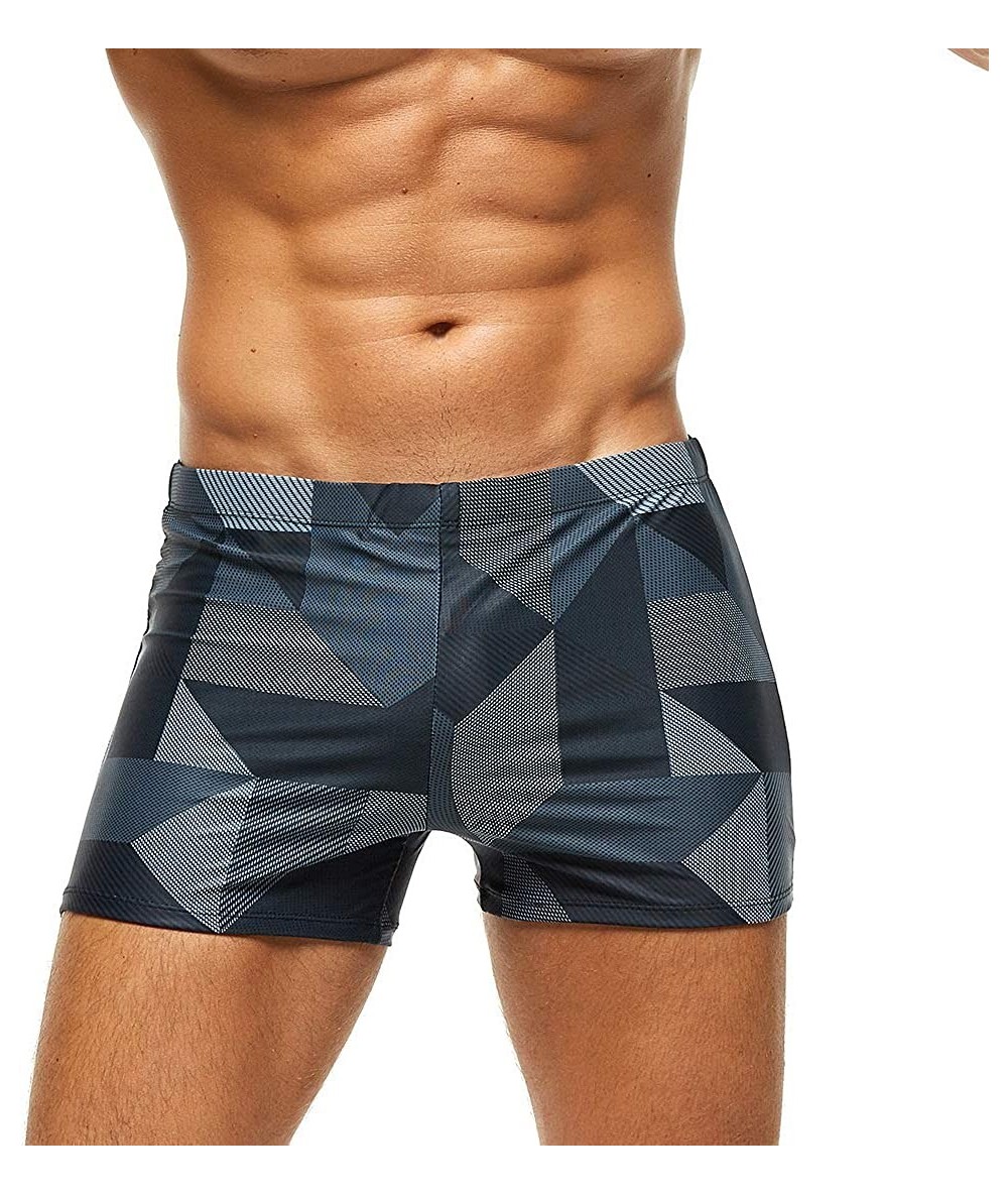 Trunks Mens Sexy Swim Briefs Square Leg Swimsuit Swimwear with Pad - Z-grey - CM196SG0W5D $34.46