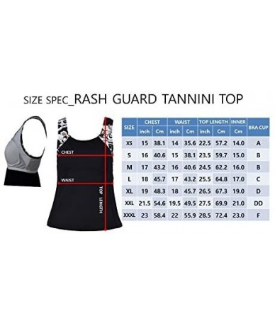 Rash Guards Women Plus Size UPF50+ Swim Tankini Sleeveless Bra Top Rash Guard - Brown - CP122FPAV7Z $50.55