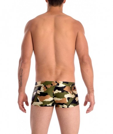 Briefs Mens New Printed Hot Body Boxer Swimsuit - Green Camo - CG1876C5X02 $38.52