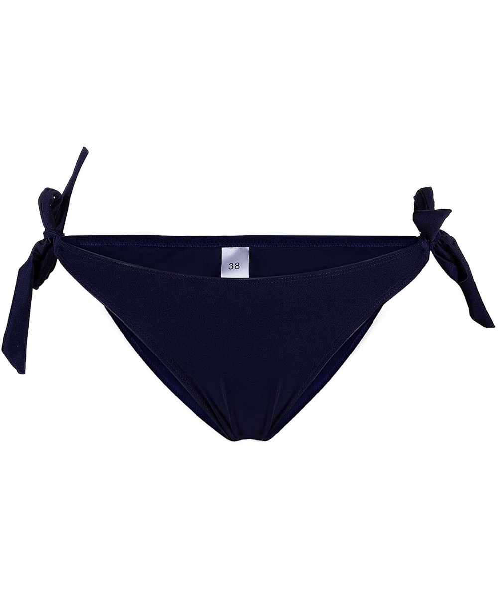 Bottoms Women's Black Swim Bottom Tie Side Wrist Hipster Bikini Bottoms Tankini Swimsuit Briefs - Blue - C318DZUAQQW $19.79