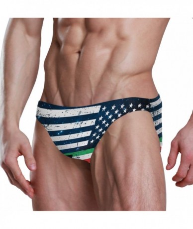 Briefs Mens Swimwear Swim Trunk Italian American Thin Line Flag Athletic Swimsuit Beach Shorts Board Triangle Briefs Bikini -...