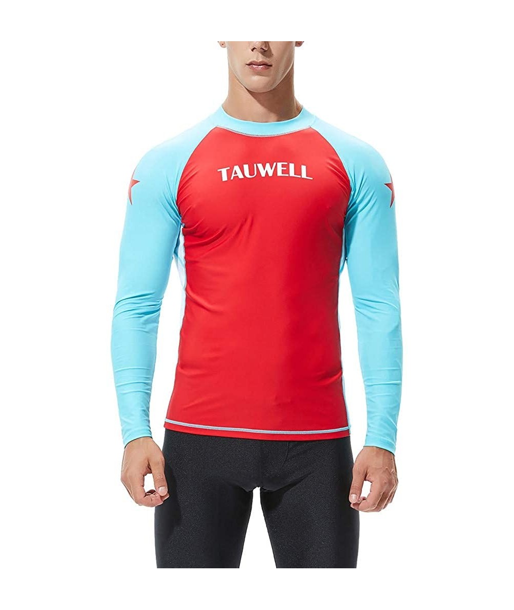 Racing Swimsuit Long Sleeve UV50+ Protection Quick Dry Moisture Wicking T-Shirts Fashion Swimwear Surfing Swimming - Red - CO...