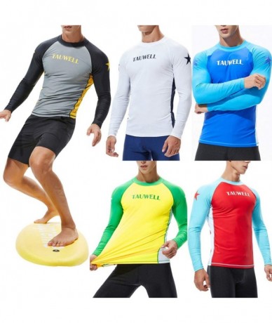 Racing Swimsuit Long Sleeve UV50+ Protection Quick Dry Moisture Wicking T-Shirts Fashion Swimwear Surfing Swimming - Red - CO...