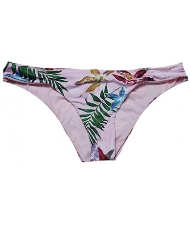 Bottoms Women's Palm Reader Printed Cheeky Bikini Bottoms - Pink - C418D9CDY56 $19.51