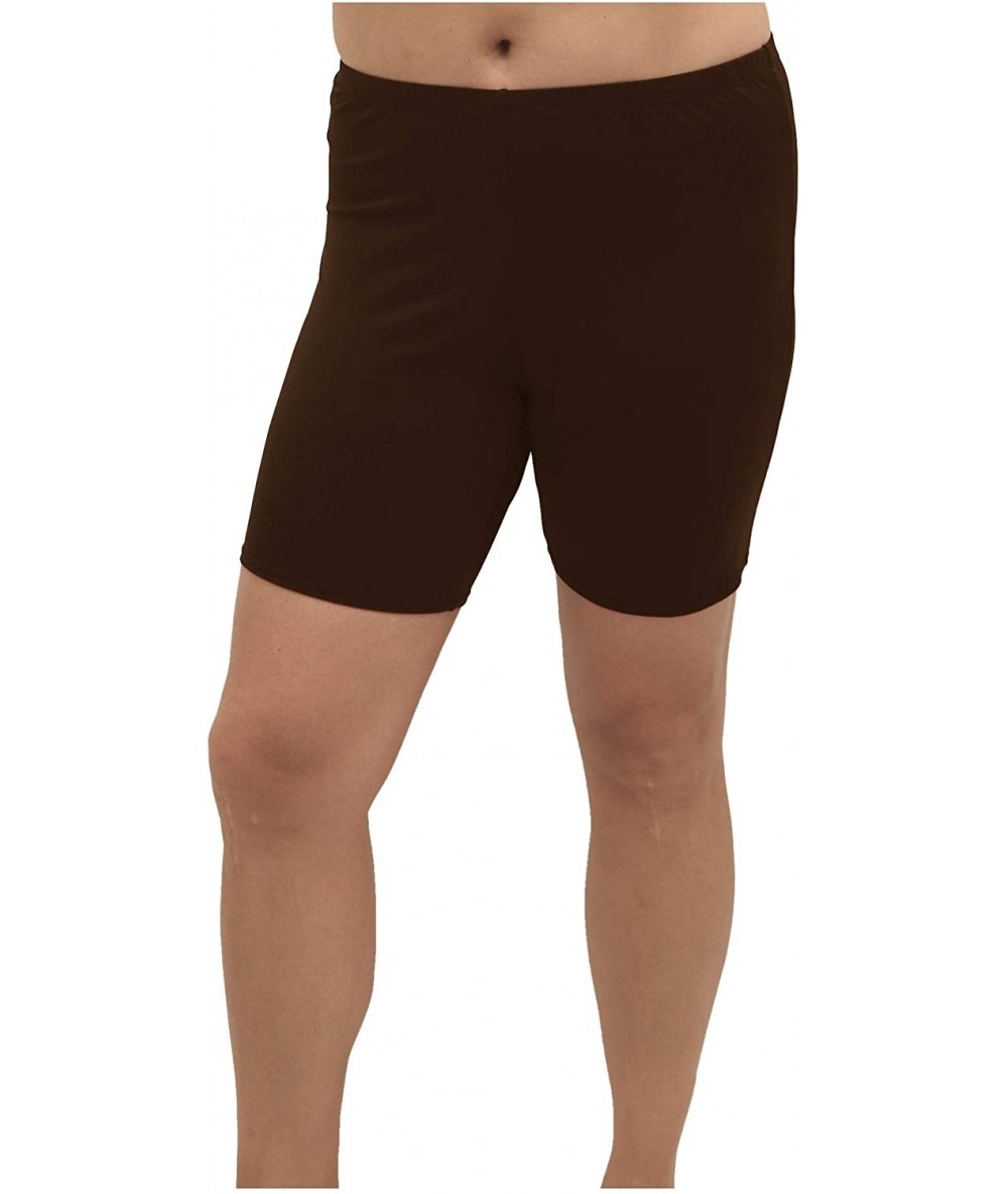 Bottoms Women's Solid Swim Bike Short - Brown - CN197335II6 $62.24