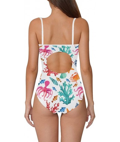 One-Pieces Unique Custom One Piece Swimsuit Swimwear Bathing Suit for Women Juniors (XS-3XL) - Multi 1 - CY18EMTZNKY $51.08