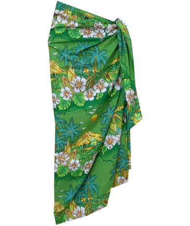 Cover-Ups Sarong Wraps for Women Mens Beach Swimsuit Plus Size Pareo Swimwear Cover up - Dark Green - CH18STDC2E0 $25.30