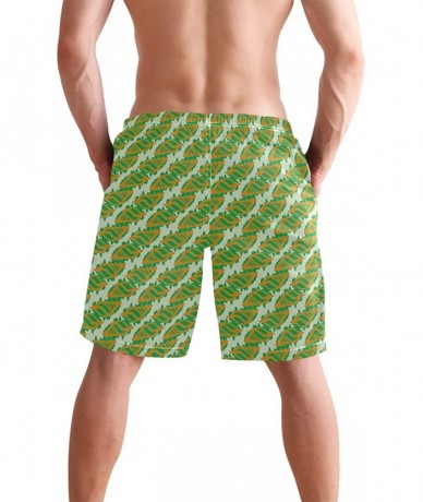 Board Shorts Mens Swim Trunks Tropical Fruit Pineapple Beach Board Shorts - Sea Shell - CY18NX9CNQZ $47.03