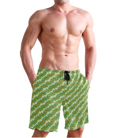 Board Shorts Mens Swim Trunks Tropical Fruit Pineapple Beach Board Shorts - Sea Shell - CY18NX9CNQZ $47.03