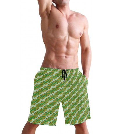 Board Shorts Mens Swim Trunks Tropical Fruit Pineapple Beach Board Shorts - Sea Shell - CY18NX9CNQZ $47.03