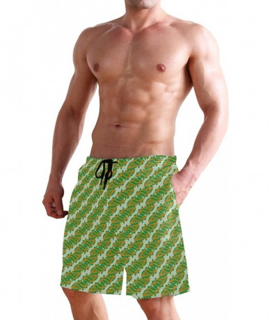 Board Shorts Mens Swim Trunks Tropical Fruit Pineapple Beach Board Shorts - Sea Shell - CY18NX9CNQZ $47.03