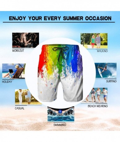 Board Shorts Mens Swim Trunks Quick Dry Beach Shorts The Night Watch Rembrandt Board Shorts Swimwear Bathing Suits with Pocke...