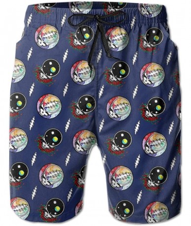 Board Shorts Men Swim Trunks Beach Shorts-Grateful-Dead Lightning Skull Navy Blue - Grateful Dead D - C5190SUXQ6U $41.67