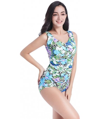 Racing Pocketed Swimwear Mastectomy Swimsuit for Silicone Fake Breast Form Breast Cancer Woman Swimwear 886A - Blue - C618D70...