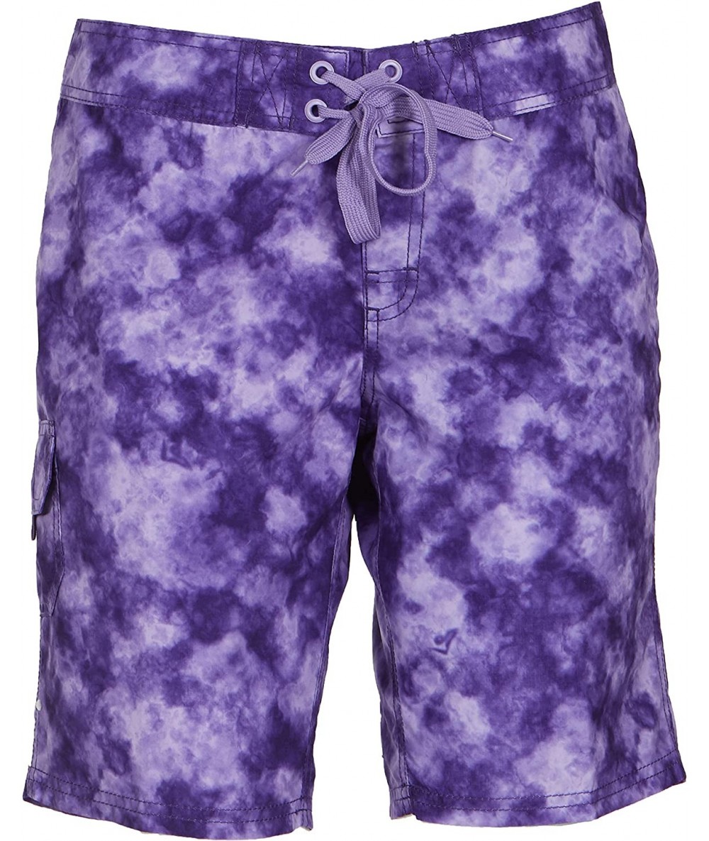 Board Shorts Women's Marina UPF 50+ Active Swim Board Short (Reg & Plus Sizes) - Sydney Purple - CM127NA0YYR $34.41