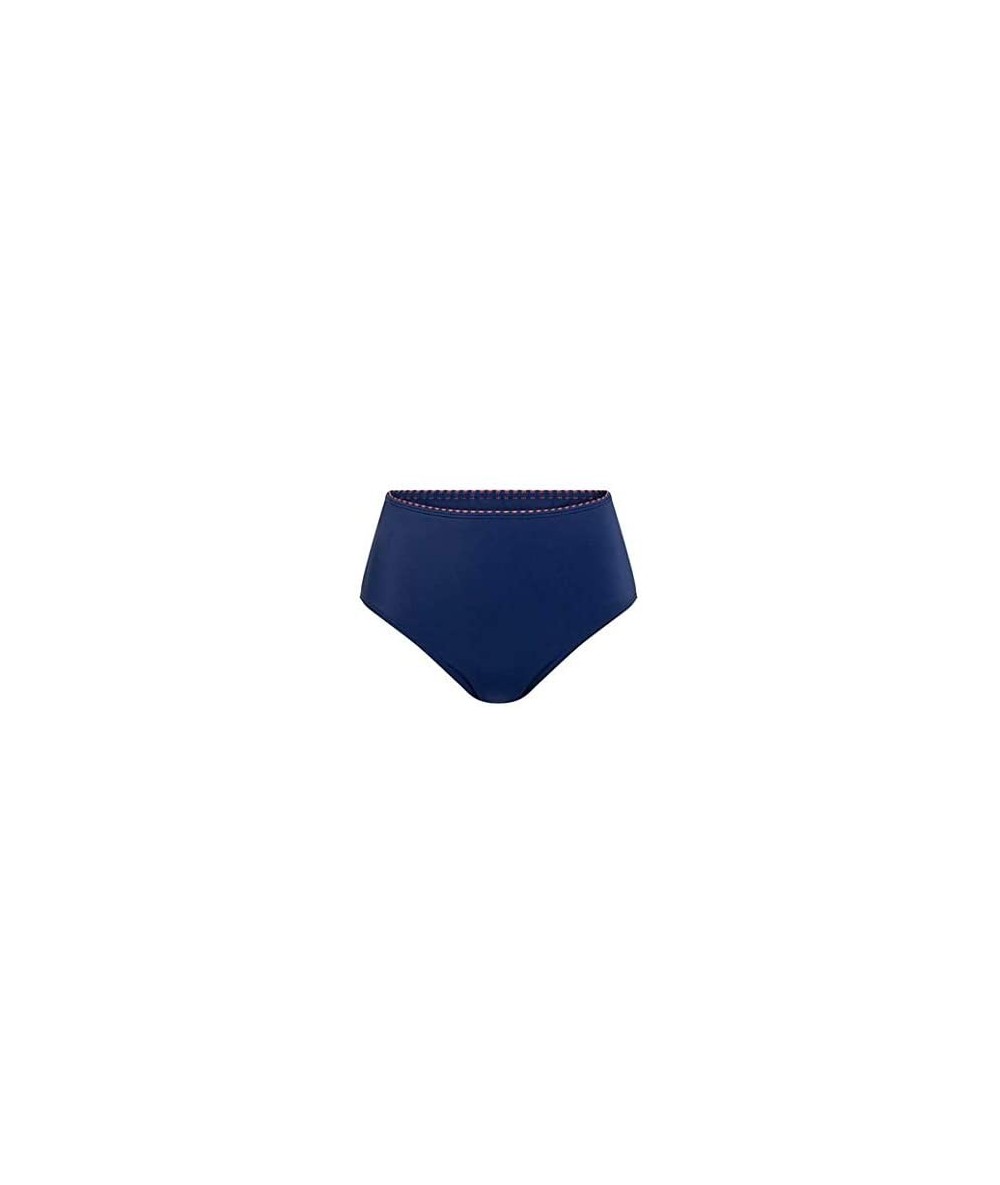 Bottoms Women's Alabama High Waist Brief Swim Panty Swimsuit - Navy / Rust - CE199LUHO46 $45.78