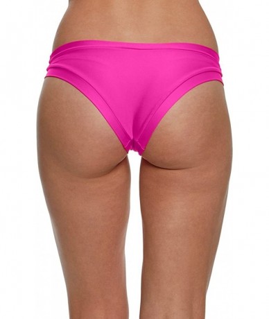 Tankinis Women's Smoothies Audrey Solid Low Rise Bikini Bottom Swimsuit - Flamingo Pink - C318698YEYL $61.80