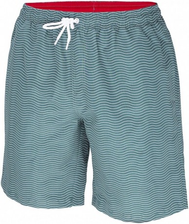 Trunks Men's Swim Trunks - Quick Dry Swim Suit for Men with Pockets and Liner - Green- Stripes - CH1936GYMZC $36.29