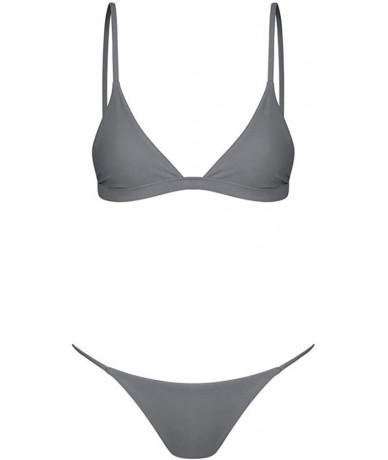 Sets Women's Brazilian Bikini Set Cheeky Swimsuit Thong Swimwear - A-gray - CQ18SX9QNW0 $21.30