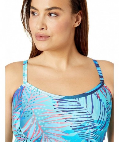 Tankinis Women's Plus Size Olivia Layered Tankini Top Swimsuit - Ocean Paradise - CA18I94MT24 $73.50