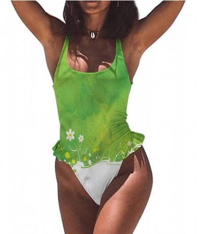 Bottoms Bathing Suit Green- Abstract Seaweed Nature for Beach/Hiking Activities - Multi 05-one-piece Swimsuit - CJ19E74EQMD $...