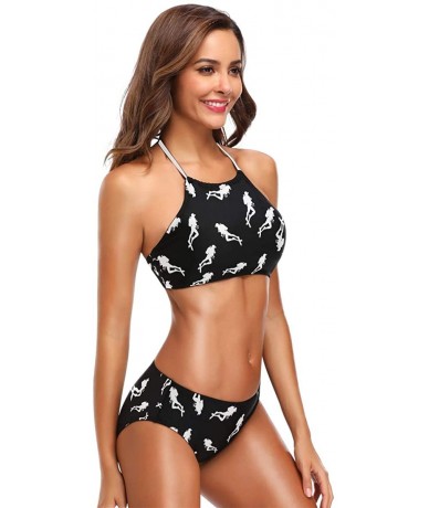 Sets Spider Web Women's Sexy Bikini Swimsuit Set Halter Bathing Suit Swimwear Beachwear - Scuba Diving - C718QIG776Q $50.49