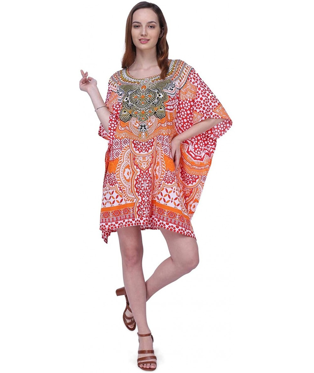 Cover-Ups Kaftan Dress - Caftans for Women - Women's Caftans Suiting Teens to Adult Women in Regular to Plus Size - 158-red -...