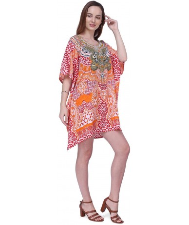 Cover-Ups Kaftan Dress - Caftans for Women - Women's Caftans Suiting Teens to Adult Women in Regular to Plus Size - 158-red -...