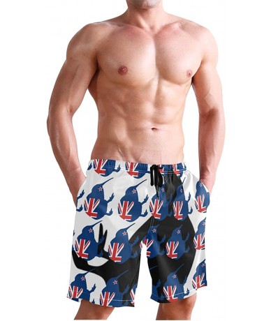 Board Shorts Men's Quick Dry Swim Trunks with Pockets Beach Board Shorts Bathing Suits - New Zealand Flag Kiwi - CV19529GLNO ...