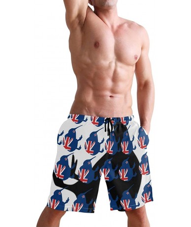 Board Shorts Men's Quick Dry Swim Trunks with Pockets Beach Board Shorts Bathing Suits - New Zealand Flag Kiwi - CV19529GLNO ...