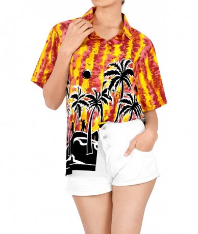 Cover-Ups Women's Plus Size Summer Tropical Hawaiian Beach Shirt Swimwear Printed - Spooky Red_x102 - CF183MH82XW $31.60