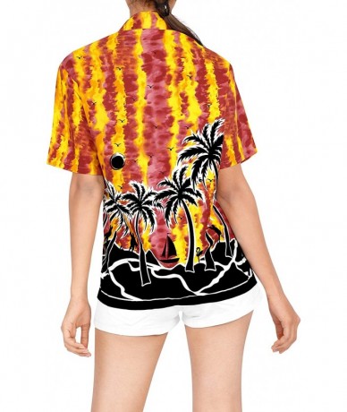 Cover-Ups Women's Plus Size Summer Tropical Hawaiian Beach Shirt Swimwear Printed - Spooky Red_x102 - CF183MH82XW $31.60