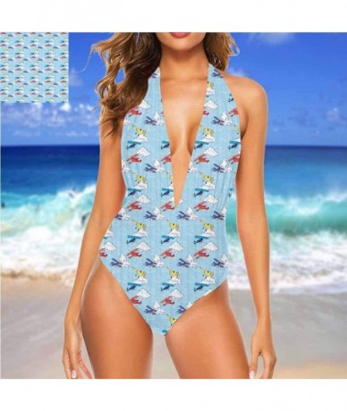 One-Pieces Athletic Training Bathing Suit Sketch Jungle Great Fashion Piece - Multi 29 - C519D3I2832 $72.13