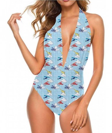 One-Pieces Athletic Training Bathing Suit Sketch Jungle Great Fashion Piece - Multi 29 - C519D3I2832 $72.13