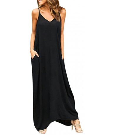 Racing Women Dress Summer Casual Loose Sleeveless Long Dress Straps Homewear Dress Elegant Holiday Casual Party Beach Dress -...