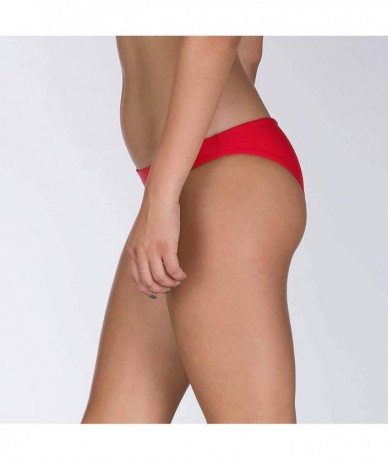 Tankinis Women's Quick Dry Compression Solid Bikini Bottom - Speed Red - CL189QQ95D7 $59.24