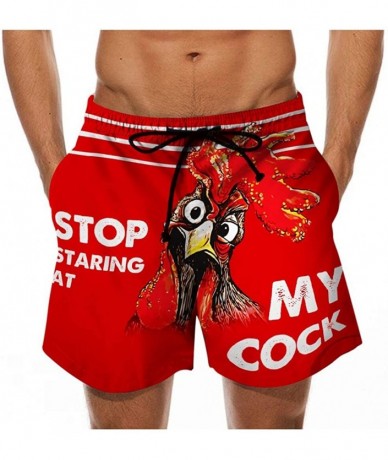 Board Shorts Mens Short Pants Drawstring Beach Shorts Stop Staring at My Cock Novelty Funny Printed Beer Festival Trouser - R...