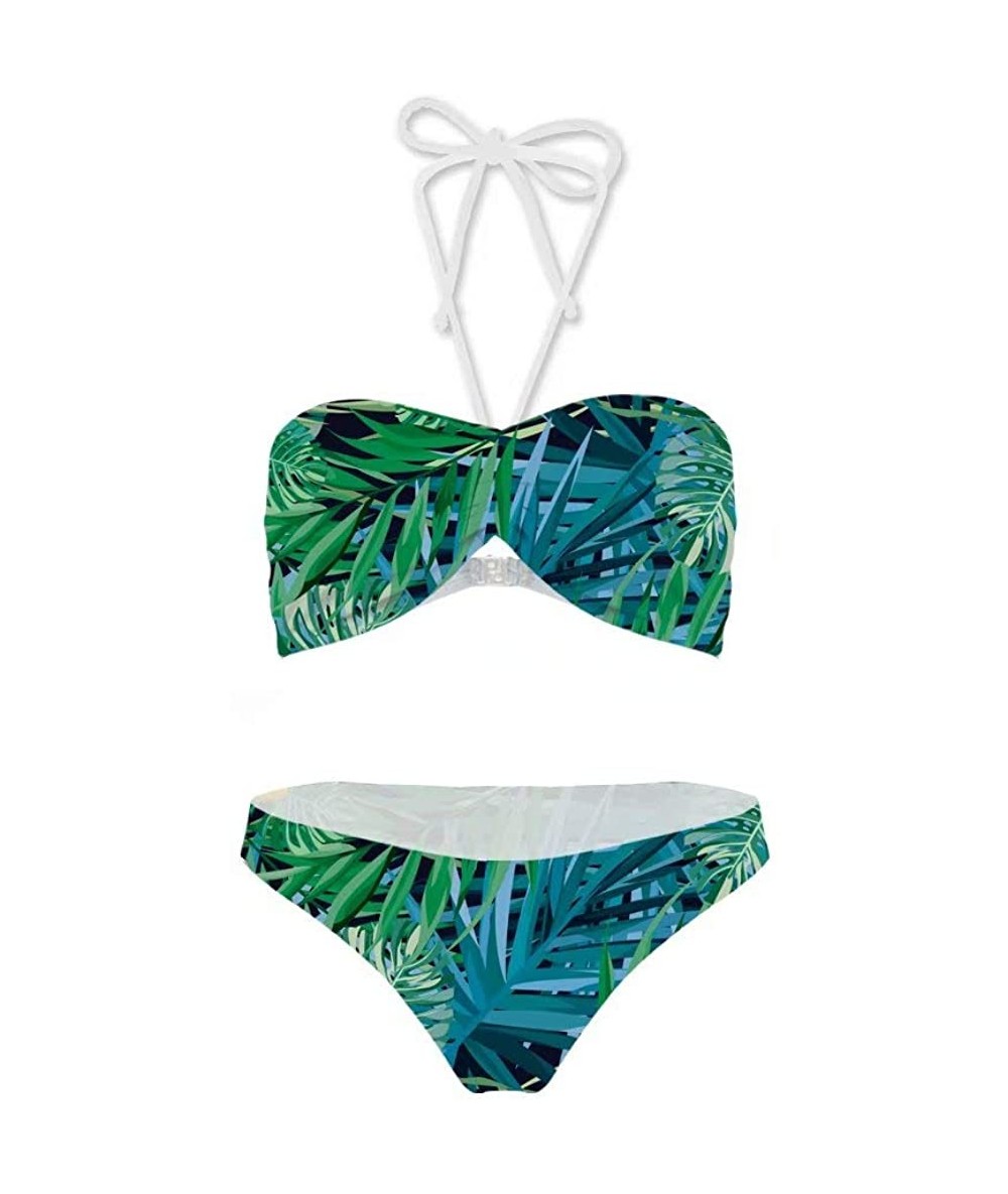 Sets Women's Sexy Bikini Swimsuit Tropical Floral Print Swimwear - Q1 - CU18RCNQWNM $42.79