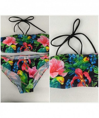 Sets Women's Sexy Bikini Swimsuit Tropical Floral Print Swimwear - Q1 - CU18RCNQWNM $42.79